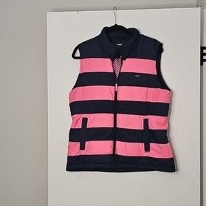 Vineyard Vines Pink and Navy Striped Vest